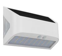 Luceco Prysm Non-Adjustable White Battery & Solar-Powered Led 6W Pir With Motion Sensor Rectangular Outdoor Wall Light