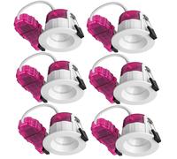 Luceco PTR6WCCT FType Elite 4W/6W 750Lm Power Change & 4 Colour CCT 2700K/3000K/4000K/6000K Dimmable IP65 White - Regressed (6 Pack)