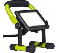 Luceco Slimline LED Portable Work Light, 10 Watts, IP65 Rated, Black and Green Alloy Steel, Glass, Rubber