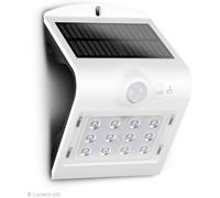 Luceco Solar Guardian Pir Wall Light White Ip65 1.5W 220Lm 4000K