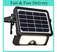 Luceco Solar Powered LED Outdoor Floodlight & PIR 5W, 550lm