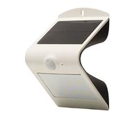 Luceco Solar Powered LED Outdoor Wall Light with PIR Motion Sensor, Security Light, Exterior Lighting, Curved Design, Adjustable, Guardian, White, IP44, 1.5W, 220lm, 4000K, LEXS22W40