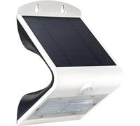 Luceco Solar Powered LED Outdoor Wall Light with PIR Motion Sensor, Security Light, Exterior Lighting, Curved Design, Adjustable, Guardian, White, IP44, 3.2W,400lm, 4000K, LEXS40W40