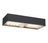 Luceco Solar Powered LED Outdoor Wall Light with PIR Motion Sensor, Security Light, Exterior Lighting, Brick Design, Slate Grey, IP65, 6W, 900lm, 3000K, LEXSBR80G30