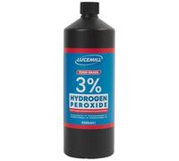 Lucemill 1 Litre Hydrogen Peroxide 3% Food Grade (10 Vols) - Unstabilised & Additive Free - Multi-Purpose H2O2 Household Cleaner & Mould Remover for Kitchen, Bathroom, Laundry & Surfaces
