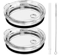LUCEMILL 20 oz Tumbler Straw Lid, 2 Pcs Replacement Lids for YETI Rambler 16 oz Pint, 20 oz Tumbler, 24 oz, 25 oz Straw Mug