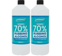 Lucemill 70% Rubbing alcohol | Super Strength IPA First Aid Antiseptic | 70% Isopropyl Alcohol | Clear Liquid (Screw Cap, 1 Litre) (Pack of 2)