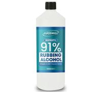 Lucemill 91% Rubbing alcohol | 1 litre | Super Strength IPA First Aid Antiseptic | 91% Isopropyl Alcohol | Clear Liquid