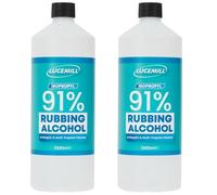 Lucemill 91% Rubbing alcohol | 2 x 1 Litre | Super Strength IPA Surface Sanitiser | 91% Isopropyl Alcohol | Clear Liquid
