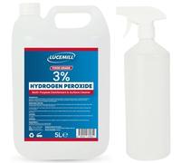 Lucemill Hydrogen Peroxide 3% Food Grade I 5 Litre I Liquid Hydrogen Peroxide Food Grade I Unstabilised I Eco Friendly I Additive Free I Comes with Empty Spray Bottle