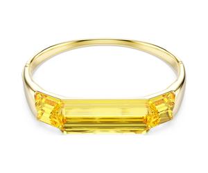 Lucent bangle, Yellow, Gold-tone plated