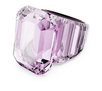 Swarovski Lucent Ring, Pink Octagon Cut Crystal and Pink Crystal Band with Metal Inlay, from the Lucent Collection, Size 55