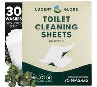 Lucent Globe Toilet Cleaning Sheets - Tough on Dirt & Stains - Safe for Toilets & Septic Systems - Convenient and Travel Friendly Toilet Bowl Cleaner - Fresh Eucalyptus Fragrance