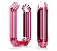 Lucent hoop earrings, Statement, Octagon shape, Pink