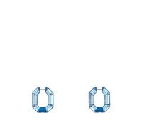 Lucent Octagon Hoop Earrings, female, Swarovski, Earrings, Blue, ONE SIZE, Accessories ONE SIZE