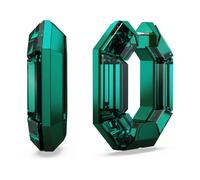 Lucent Octagon Hoop Earrings, female, Swarovski, Earrings, Green, ONE SIZE, Accessories ONE SIZE