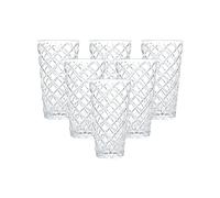 Lucente Stylish Rhombus Pattern Drinking Glasses 435ml Set of 6