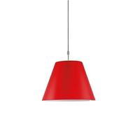 Luceplan Costanza Up/Down Pendant Aluminum M. Red Shade