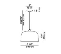 Luceplan Zile pendant light, matt brick red, Ø 40 cm