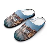 Lucerne Switzerland Funny Men's Cotton Slippers Soft Non-Slip Rubber Sole House Slipper Indoor Outdoor