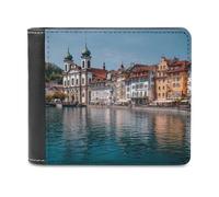 Lucerne Switzerland Funny Men's Wallets with ID Credit Card Holder Slim Front Pockets Bifold Wallet