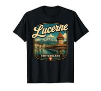 Lucerne Switzerland Lucerne Vacation Switzerland Travel Value Graphic T-Shirt, Men, Black, S
