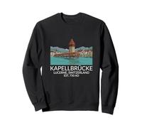 lucerne switzerland Skyline Souvenir Bridge Chapel Men Women Sweatshirt