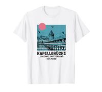 Lucerne Switzerland Skyline Souvenir Bridge Chapel Men Women T-Shirt