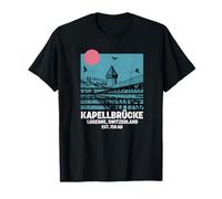 Lucerne Switzerland Skyline Souvenir Bridge Chapel Men Women T-Shirt
