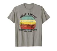 Lucerne Switzerland Skyline Souvenir Bridge Chapel Men Women T-Shirt