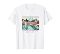 Lucerne Switzerland Skyline Souvenir Bridge Chapel Men Women T-Shirt