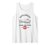 Lucerne Switzerland Skyline Souvenir Bridge Chapel Men Women Tank Top