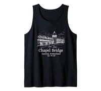 Lucerne Switzerland Skyline Souvenir Bridge Chapel Men Women Tank Top