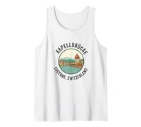 Lucerne Switzerland Skyline Souvenir Bridge Chapel Men Women Tank Top