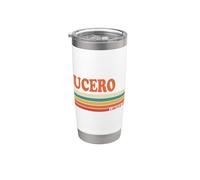 Lucero Retro Personalized First Name Vintage Stripes Stainless Steel Insulated Tumbler