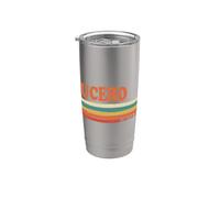 Lucero Retro Personalized First Name Vintage Stripes Stainless Steel Insulated Tumbler