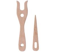 Lucet Fork and Big Eye Nalbinding Needle Wooden Knitting Needles DIY Weaving Tools for Knitters Crocheters Bracelet Necklace Braided Tools