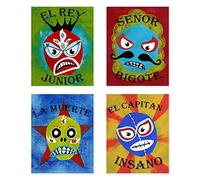 Lucha Libre, Luchador Collection, Set of 4 08x10 Inch Print, Kids wall decor, Lucha Libre, wall decor, playroom decor, nursery decor, room decor for boys, lucha libre posters, mexican lucha