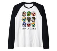 Lucha Libre Mexican Wrestling Luchador Viva La Lucha Raglan Baseball Tee