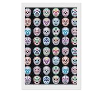 Lucha Libre Mexican Wrestling Masks Diamond 5D Painting Number Kits Beginners DIY Full Drill Diamonds Paintings Home Wall Decor 8"x12"