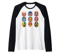 Lucha Libre Wrestling Masks Funny Mexican Wrestler Gifts Raglan Baseball Tee