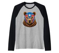 Luchador Lucha Libre - Freestyle Wrestling Bear Raglan Baseball Tee