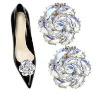 luchike 2Pcs Crystal Flower Shoe Clips Anti-Fall Shoe Decorations Clips