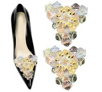 luchike 2Pcs Crystal Shoe Clips Anti-Fall Rhinestone Triangle Shoe Clips