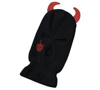 luchike Skull Finger Ski Mask Devil Horns 3 Hole Balaclava Full Face Cover Face Mask for Skiing Cycling Camping Climbing Unisex Black