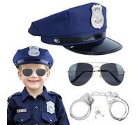 Luchild Children’s Policeman Hat - Kids Police Officer Costume Accessory for Carnival, Christmas, Fancy Dress, and Role Play (Blue)