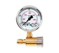 LUCHONG 3/8in Pressure Gauge for Pressure Washer Quick Connect Shockproof Pressurization 5000PSI Pressure Gauge Piezometer