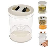 LUCHONG Pickle Olive Hourglass Jar Pickle Juice Wet and Dry Separator Food Container with Strainer Flip Airtight Lid