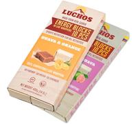 LUCHOS Natural Energy Bars Blocks for Running, Hiking, Cycling, Sports Nutrition, Healthy Snacks, High Carb, Protein, Vegan and Gluten Free, Guava and Orange, 2x400g