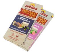 LUCHOS Natural Energy Bars Blocks for Running, Hiking, Cycling, Sports Nutrition, Healthy Snacks, High Carb, Protein, Vegan and Gluten Free, Guava and Acai Berry, 2x400g